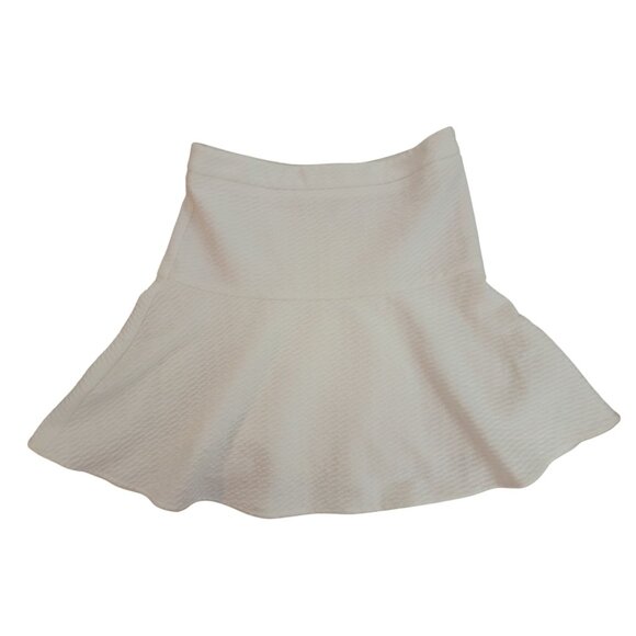 Ann Taylor Loft Petites XSP White Textured Flare Skirt - Picture 1 of 5